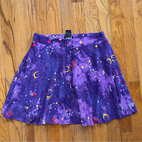 Midnight Hour Purple Celestial Print Women's Skirt - Picture 2 of 7